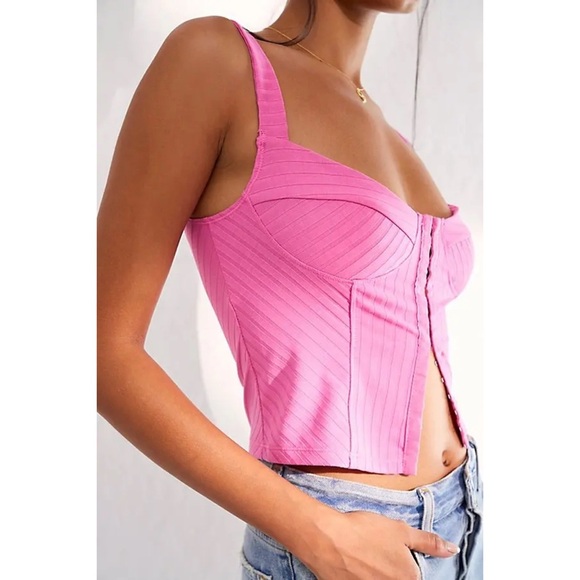 Free People • Serenity Corset Cami in Pitaya Pink - Picture 1 of 9